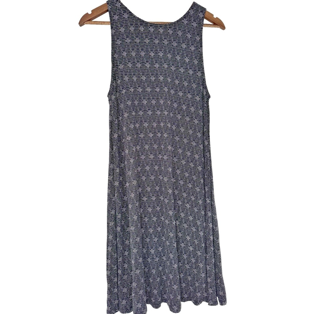 Old Navy sundress L Black White Diamond Sleeveless Swing Dress Stretch geometric